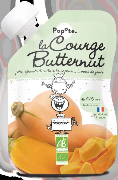 Popote Knijpfles Biologische Butternutpompoen 120 g
