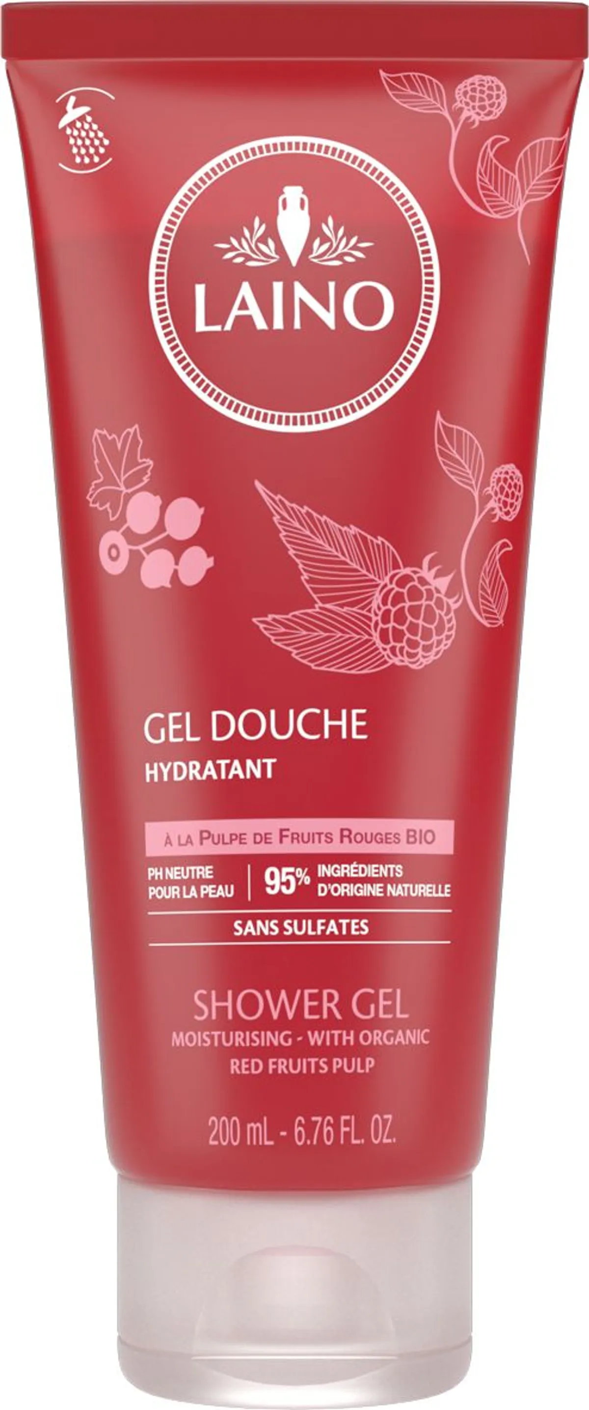 Laino Gel Douche Hydratant Fruits Rouges 200ml