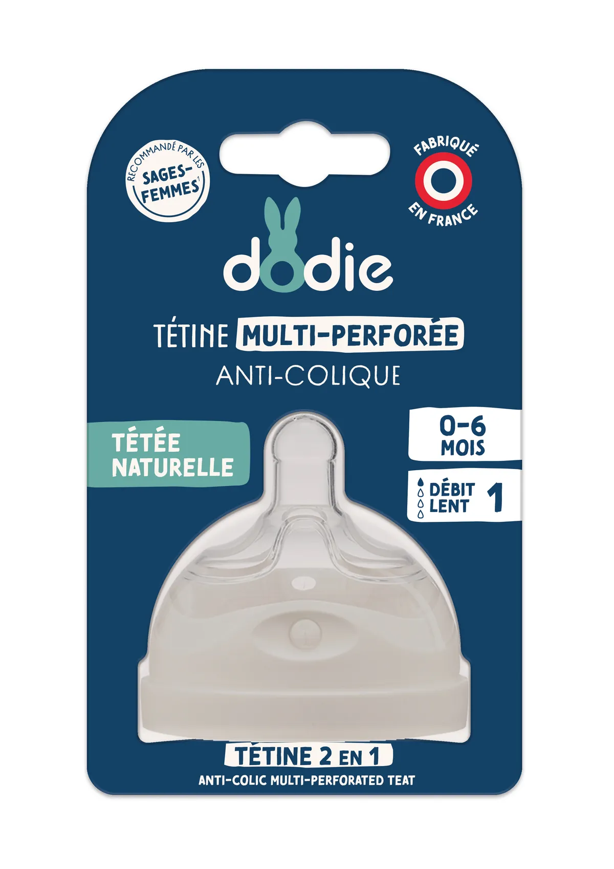 Dodie Multigeperforeerde Antikoliek Speen +0 M Debiet 1