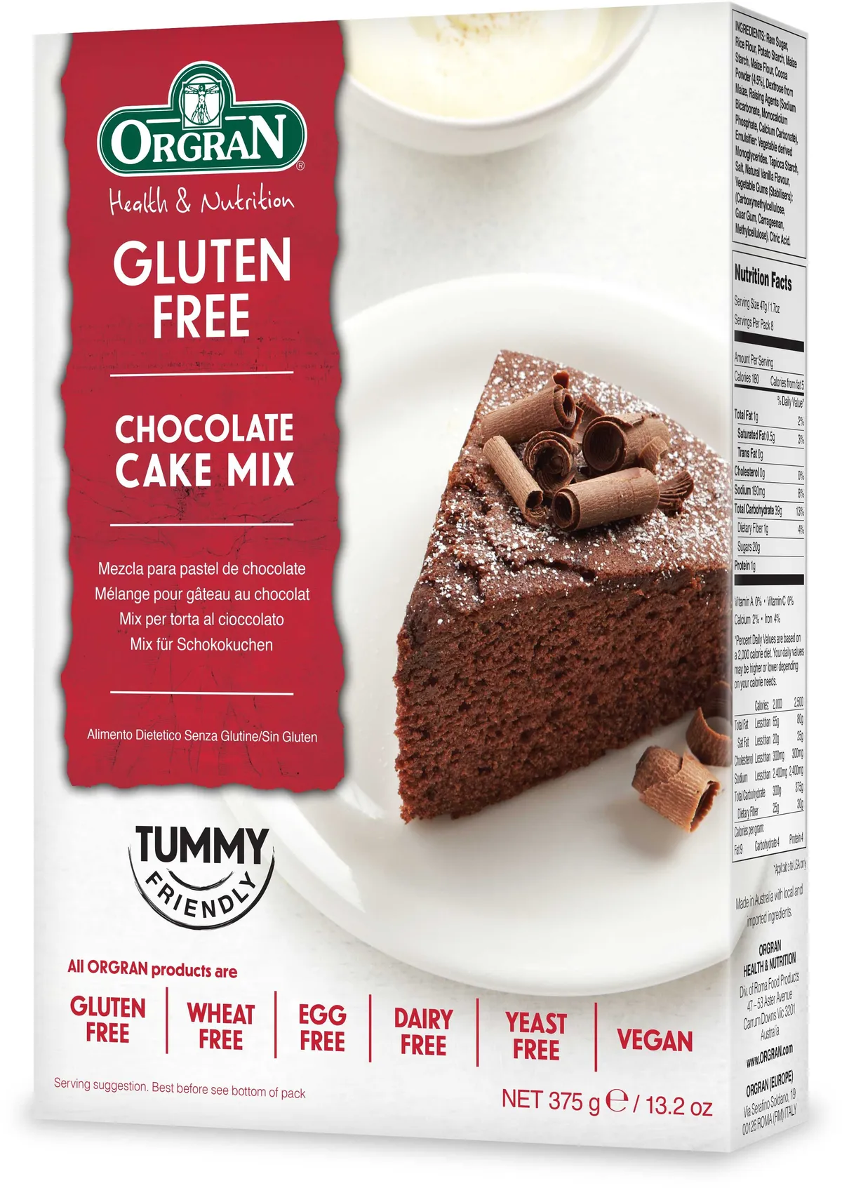 Orgran Mix Cake Chocolat 375g 4501