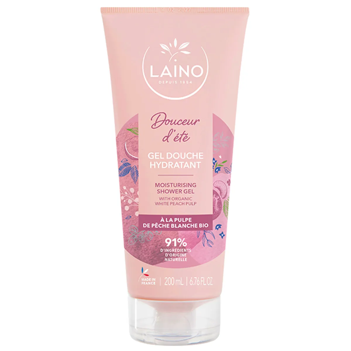 Laino Gel Douche Hydratant Pêche Blanche 200ml