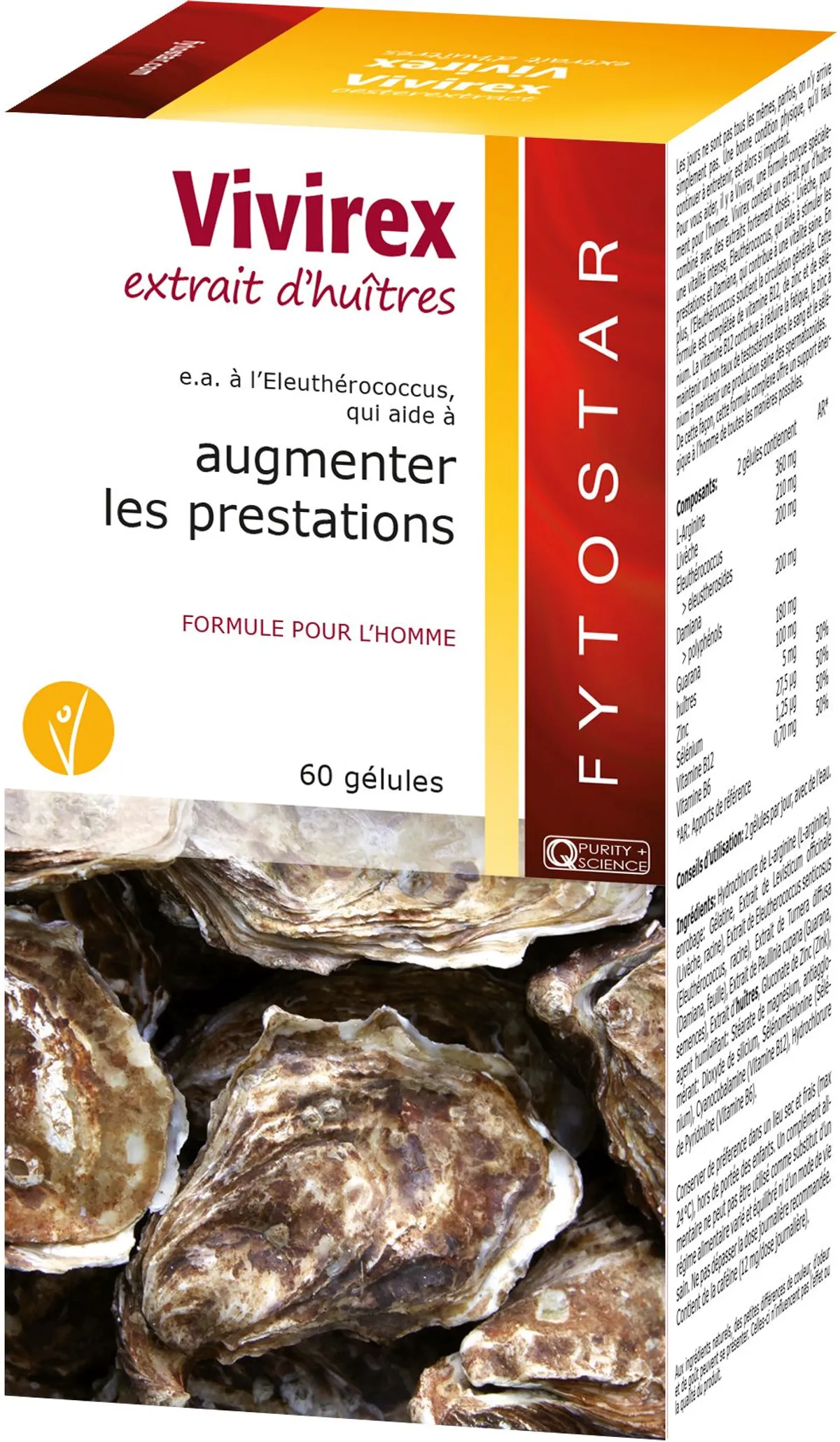 Fytostar Vivirex Extrait Huitres 60 Capsules