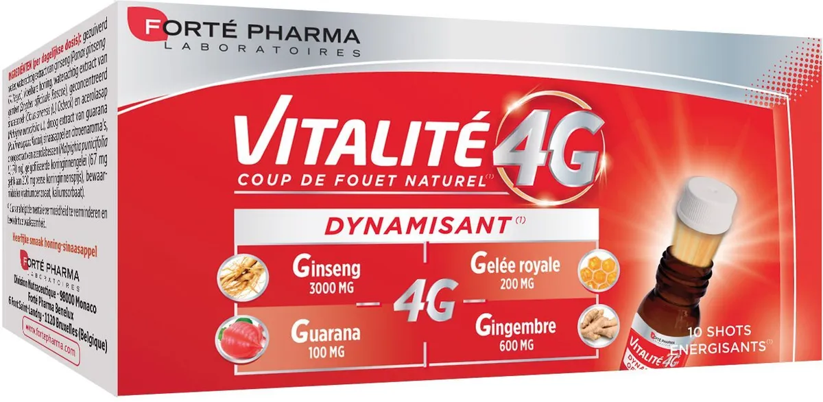 Forté Pharma Vitalité 4G Dynamisant 10 Shots Energisants