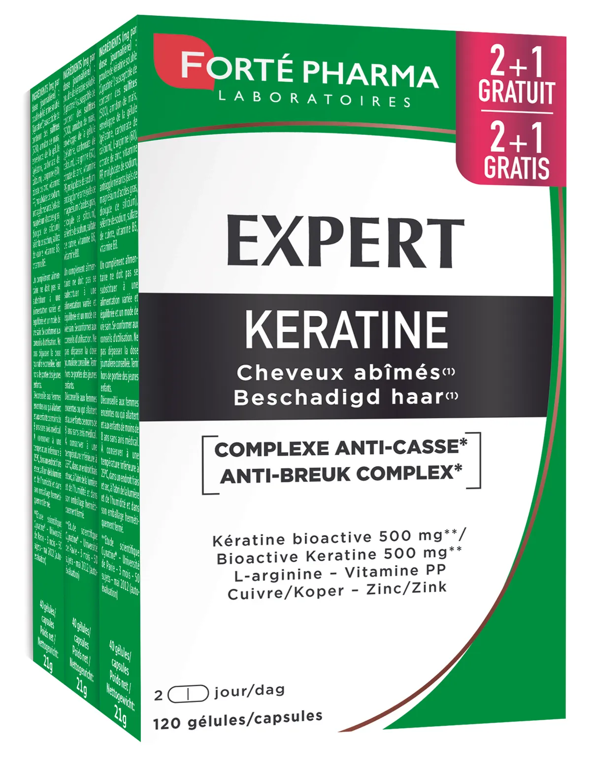 Forté Pharma Expert Keratine 3 x 40 Capsules (2 + 1 gratis)