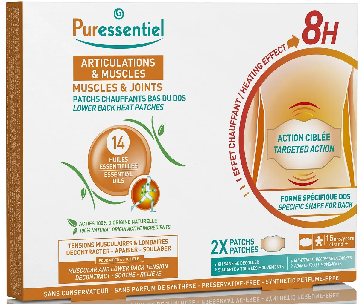 Puressentiel Articulations & Muscles 2 Patchs Chauffants Lombaires