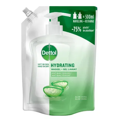 Dettol Gel Lavant Hydratant Aloe Vera Recharge 500ml