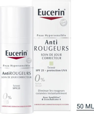 Eucerin Anti-Rougeurs Soin de Jour Correcteur Teinté SPF 25 + protection UVA Peau Hypersensible avec pompe 50ml