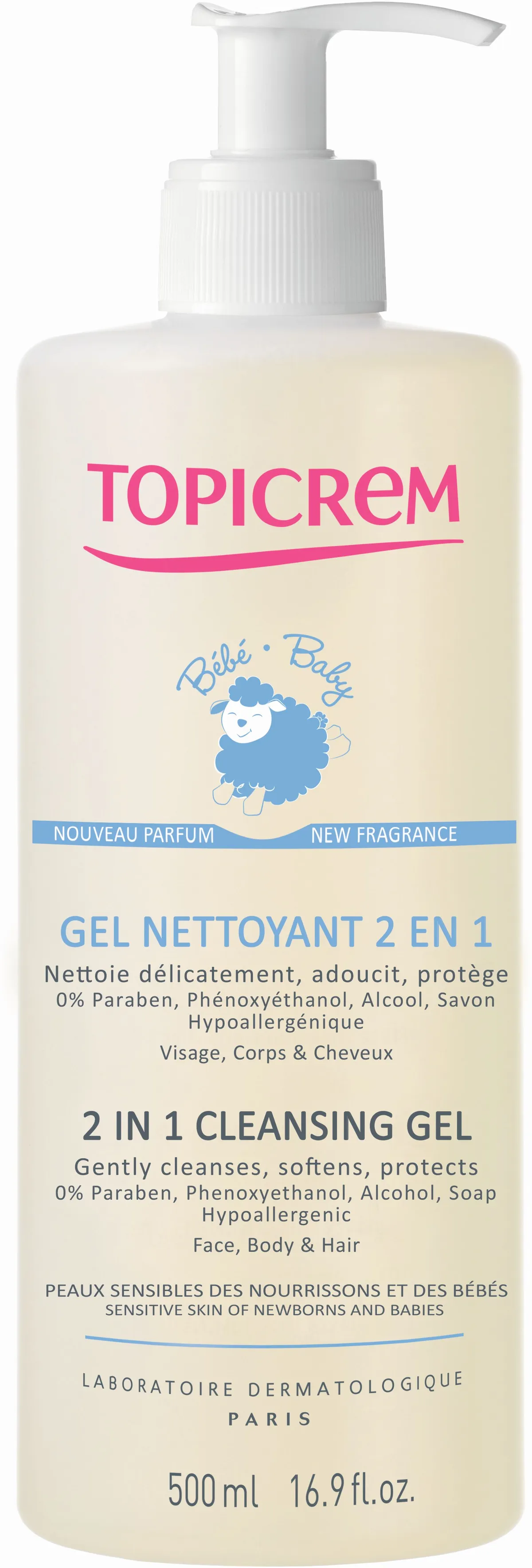 Topicrem Bébé Gel Nettoyant 2en1 500ml (nouvelle formule)