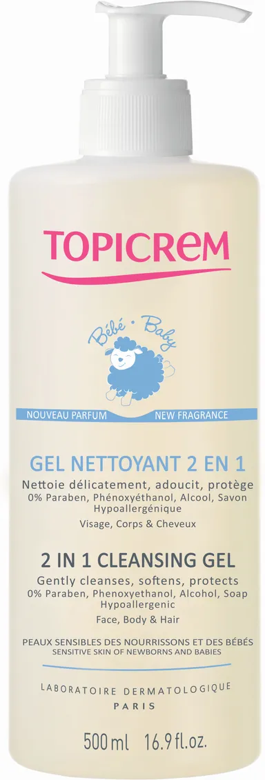 Topicrem Bébé Gel Nettoyant 2en1 500ml (nouvelle formule)