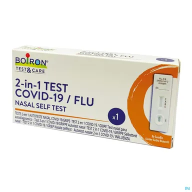 Test 2-en-1 Covid-19 / Grippe Nasal 1 Pièce
