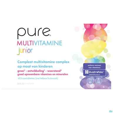 Pure Multivitamine Junior 60 Tabletten om door te bijten