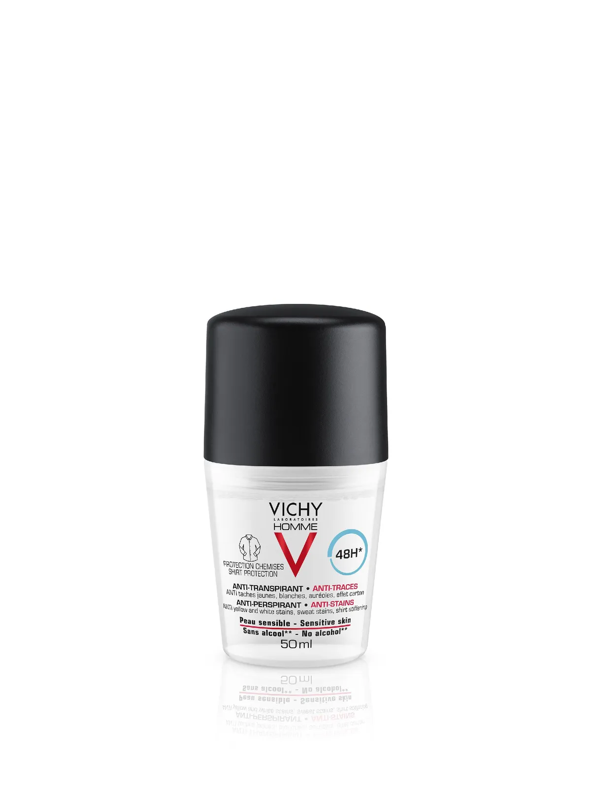 Vichy Homme Déodorant Anti-Transpirant et Anti-Tâches 48h Roll-On 50ml