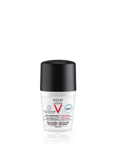 Vichy Homme Déodorant Anti-Transpirant et Anti-Tâches 48h Roll-On 50ml