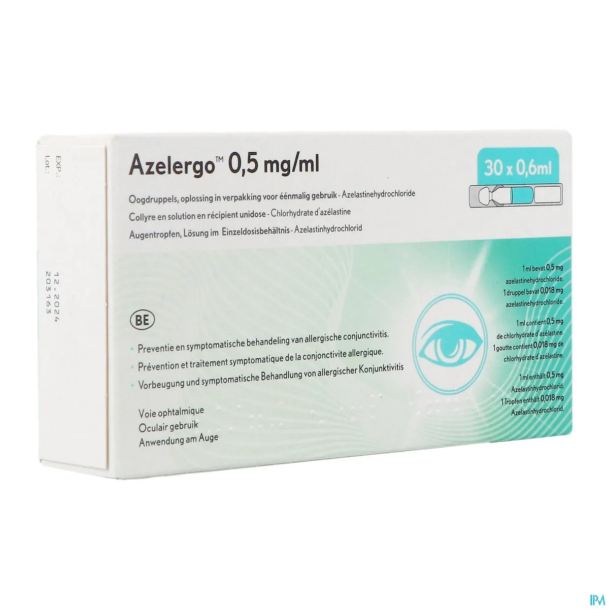Azelergo 0,5mg Collyre 30 Unidoses