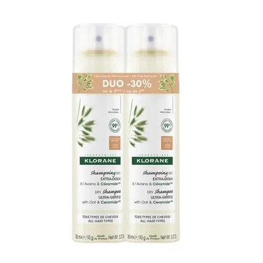 Klorane Shampooing Sec Teinté Lait Avoine Spay Promo Duo 2x150ml