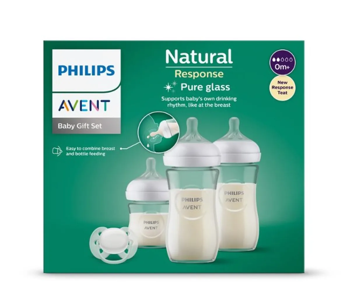 Philips Avent Natural Kit Nouveau-Né Verre 3 Biberons 1 Sucette