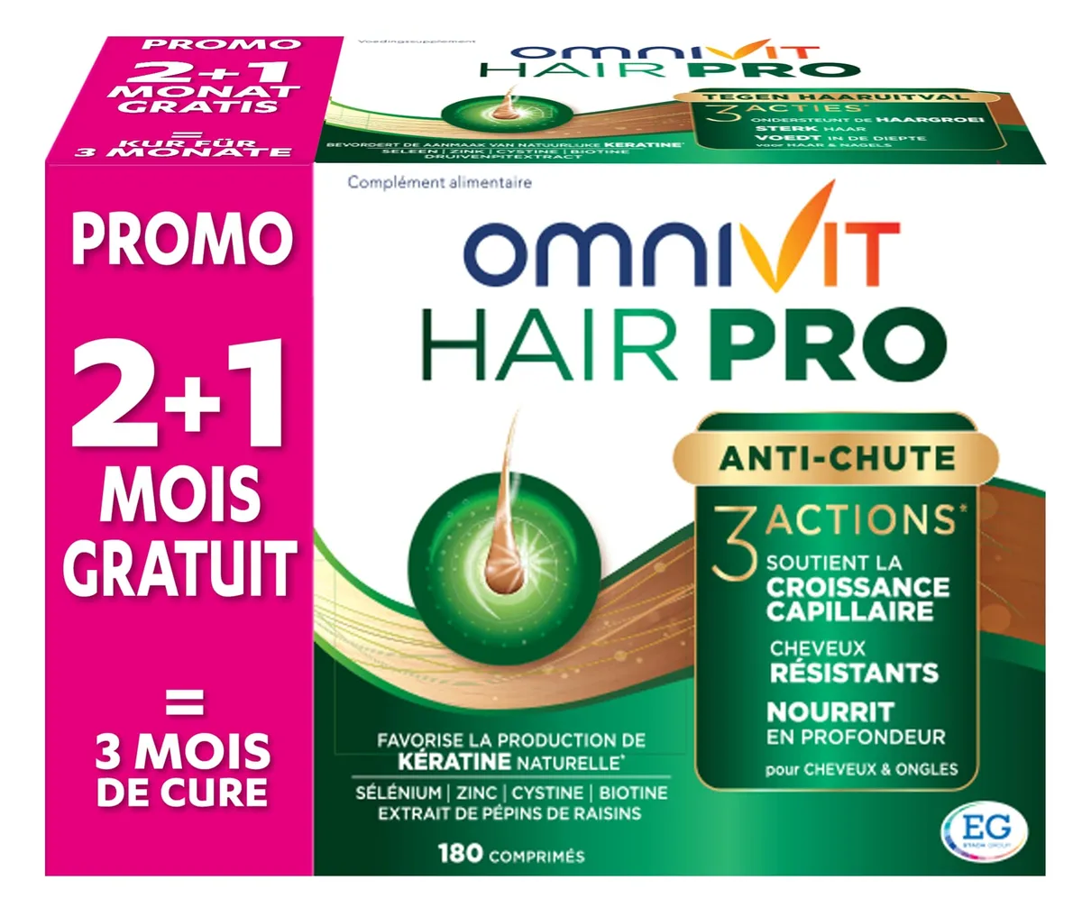 Omnivit Hair Pro Nutri-Repair 180 Comprimés (+50% gratuit)