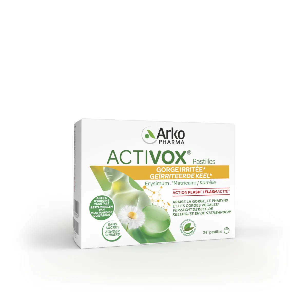 Activox Keel Rustgevende Mint-Eucalyptus 24 Pastilles