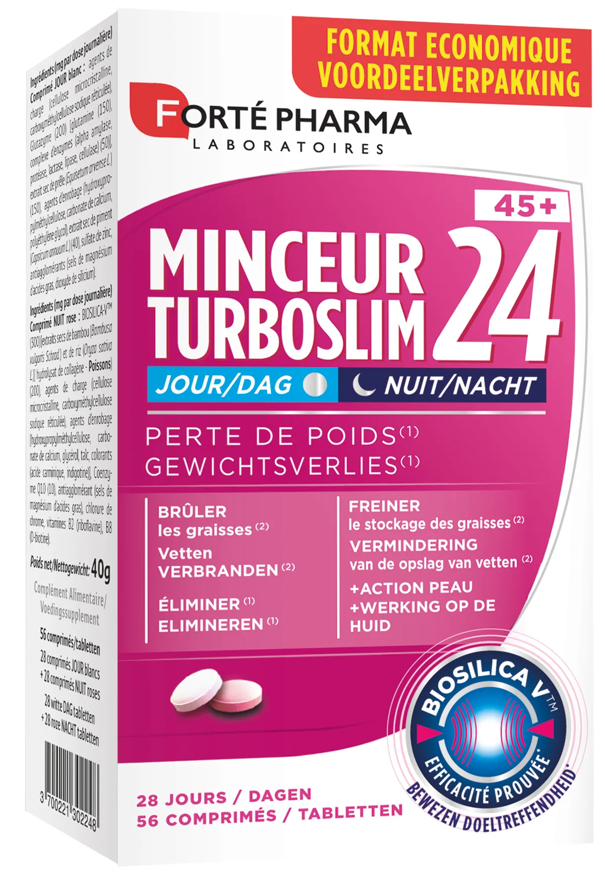 Forté Pharma Minceur Turboslim 24 (45+) Jour et Nuit Duopack 2x28 Comprimés