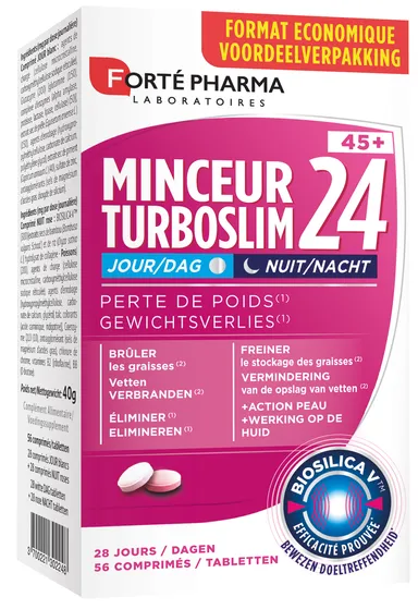Forté Pharma Turboslim Slimmer 24 (45+) Dag en Nacht Duopack 2x28 Tabletten