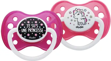 Dodie Anatomische Fopspeen Duo Girly (+ 6 maanden)