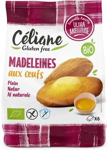 Céliane Madeleines aux Oeufs Bio 6 Pièces 180g