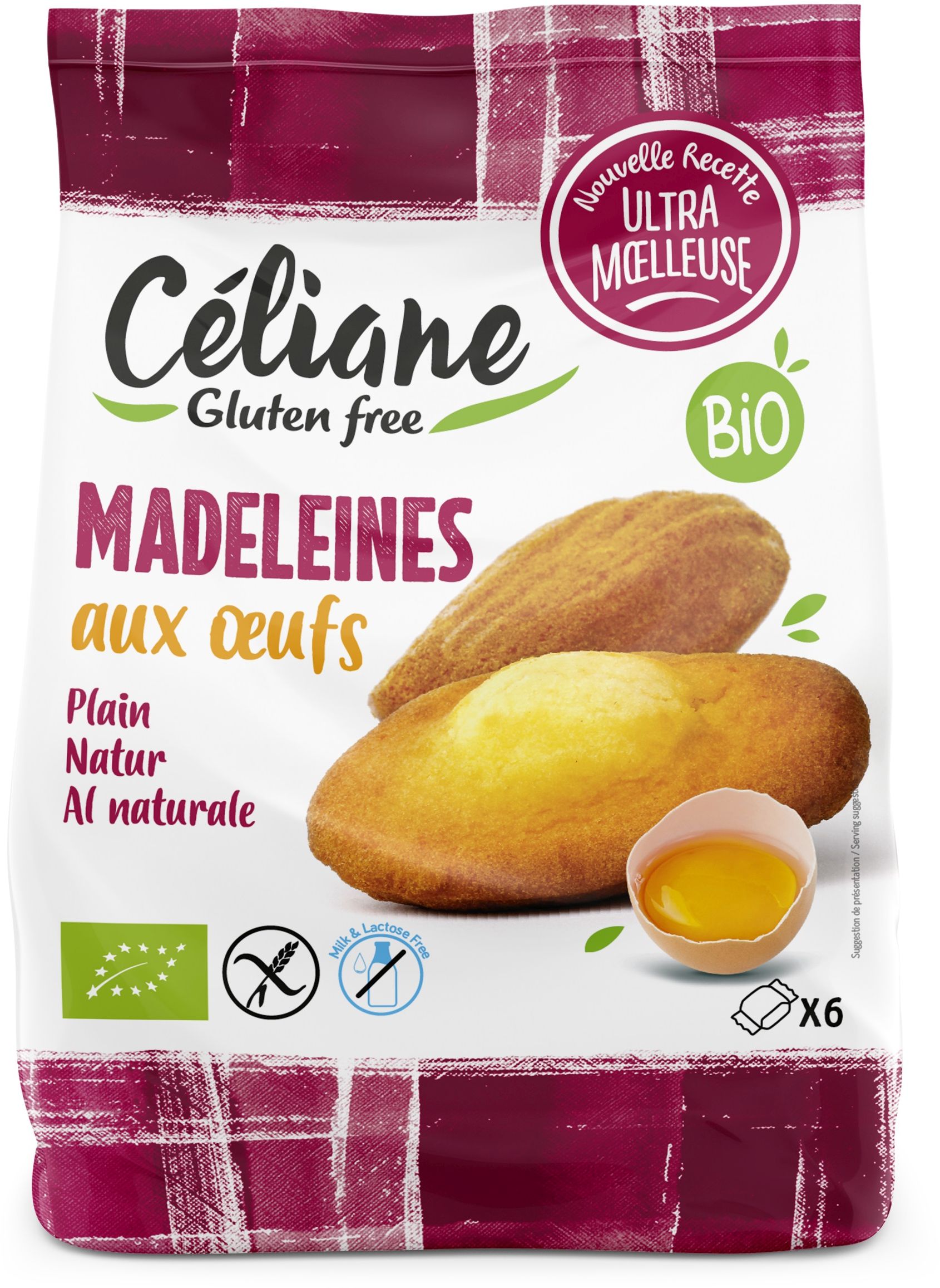 Céliane Madeleines met Eieren Bio 6 Stuks 180 g - Celiane