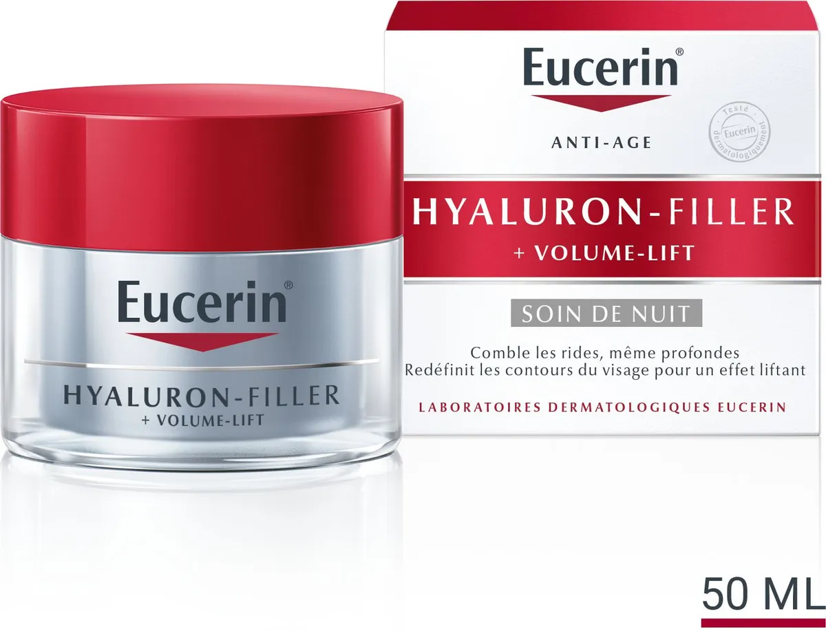 Eucerin Hyaluron-Filler + Volume-Lift Soin de Nuit Crème Anti-Rides & Anti-Âge Pot 50ml