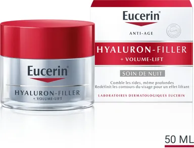Eucerin Hyaluron-Filler + Volume-Lift Soin de Nuit Crème Anti-Rides & Anti-Âge Pot 50ml
