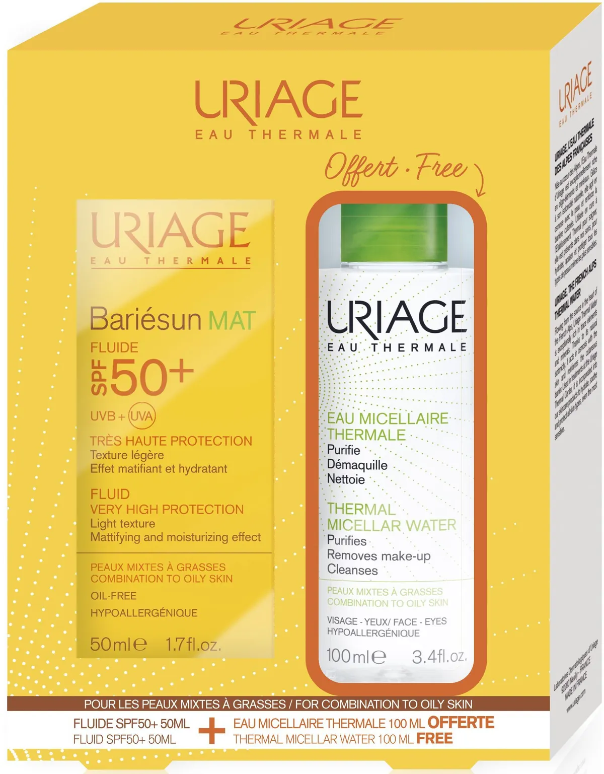 Uriage Bariésun Mat SPF50+ Vloeibaar 50ml (+ micellair water gratis)