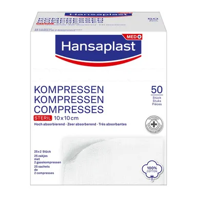 Hansaplast Zachte Gaascompressen 50 Stuks
