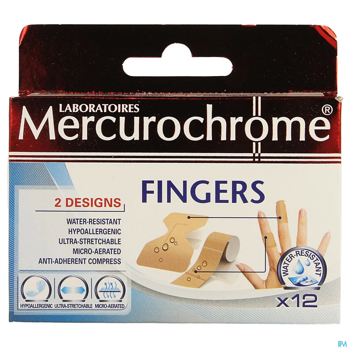 Mercurochrome Pleisters Fingers 12 Stuks