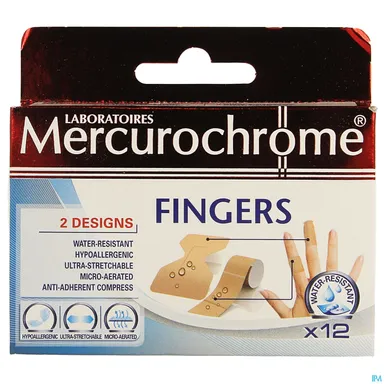 Mercurochrome Pleisters Fingers 12 Stuks