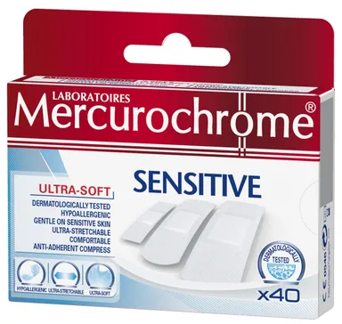 Mercurochrome Pleisters Sensitive 40 Stuks