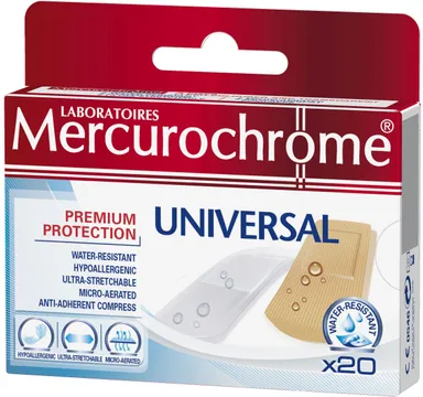 Mercurochrome Pansements Universal 20 Pièces