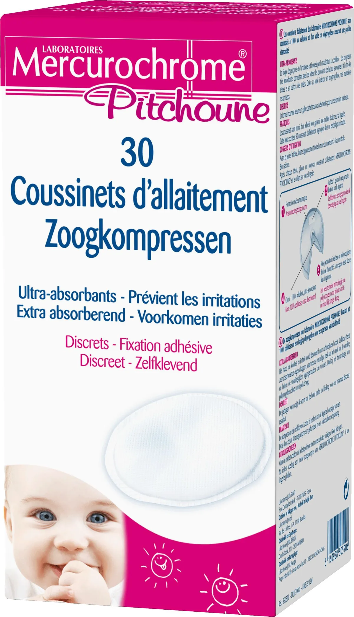 Mercurochrome Pitchoune Coussinets Allaitement 30