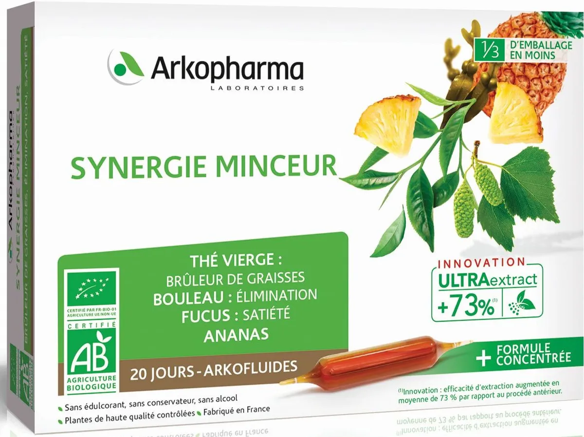 Arkofluides Synergie Minceur Bio 20 Ampoules