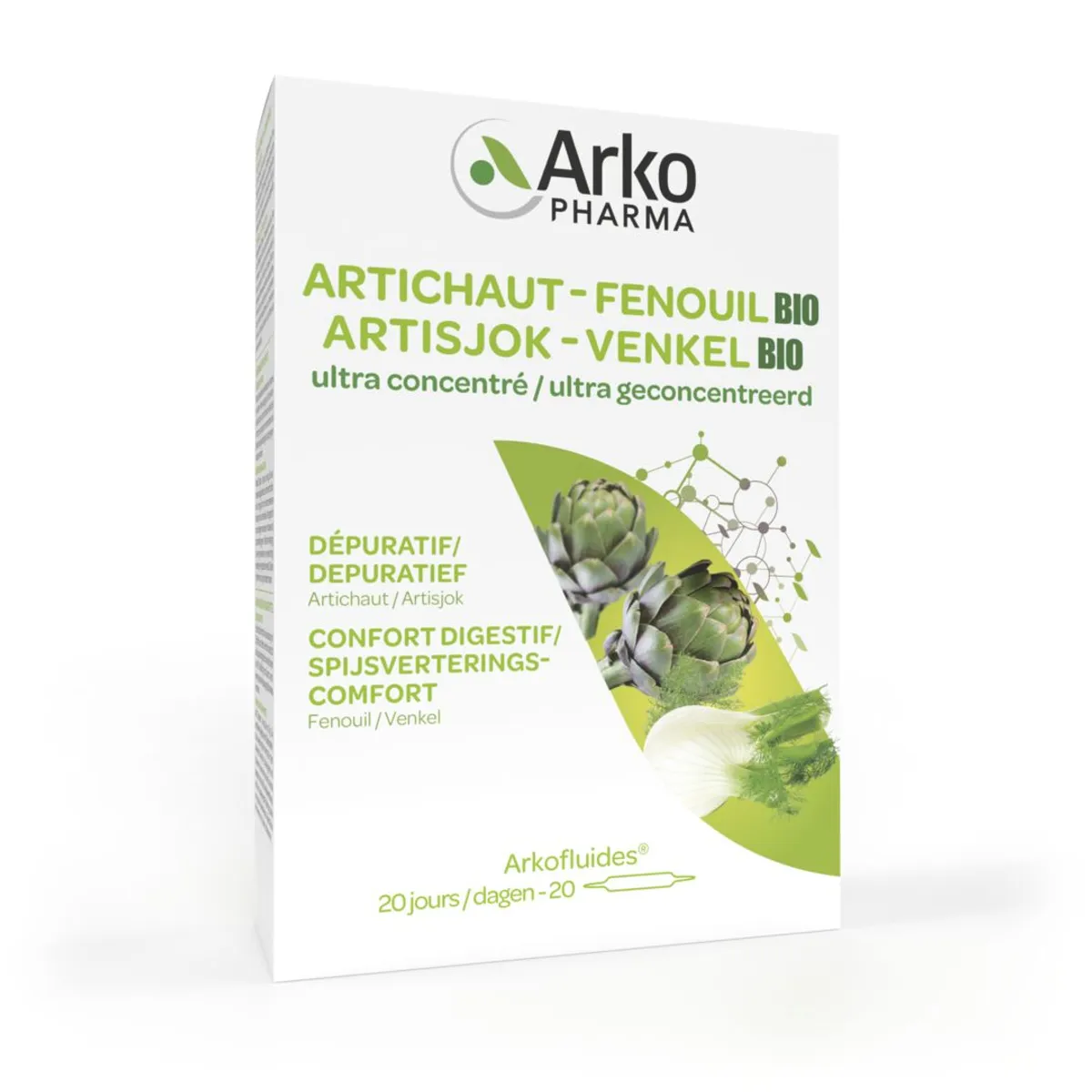 Arkofluides Artichaut Fenouil Bio 20 Ampoules