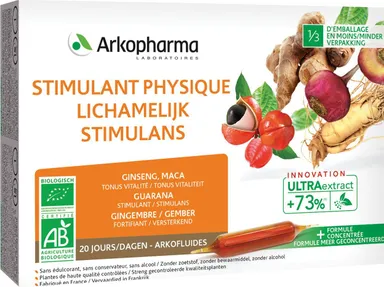 Arkofluides Stimulant Physique 20 Ampoules