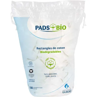 Gilbert Pads Rectangulaires Coton Bio 8x10cm 180 Unités