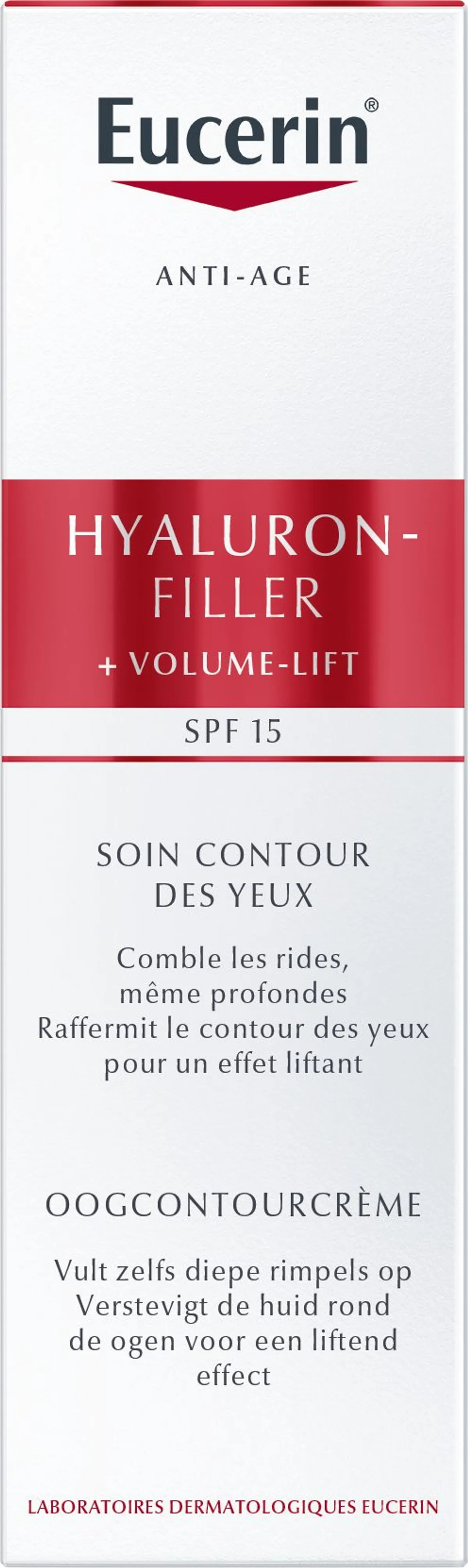 Eucerin Hyaluron-Filler + Volume-Lift Soin Contour des Yeux SPF 15 Anti-Rides & Anti-Âge Tube 15ml