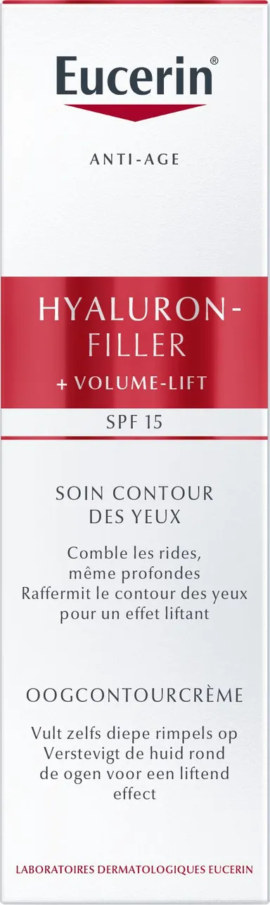 Eucerin Hyaluron-Filler + Volume-Lift Soin Contour des Yeux SPF 15 Anti-Rides & Anti-Âge Tube 15ml