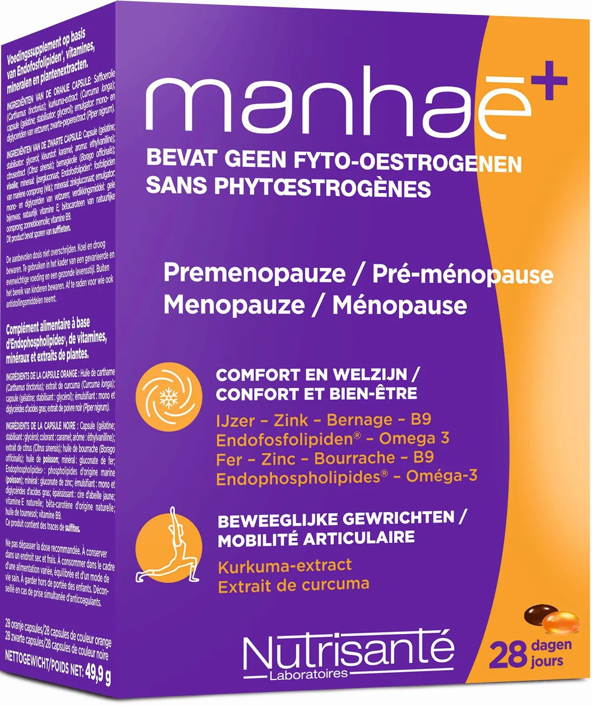 Manhaé+ Pré-Ménopause/ Ménopause Sans Hormones Capsules 4x14