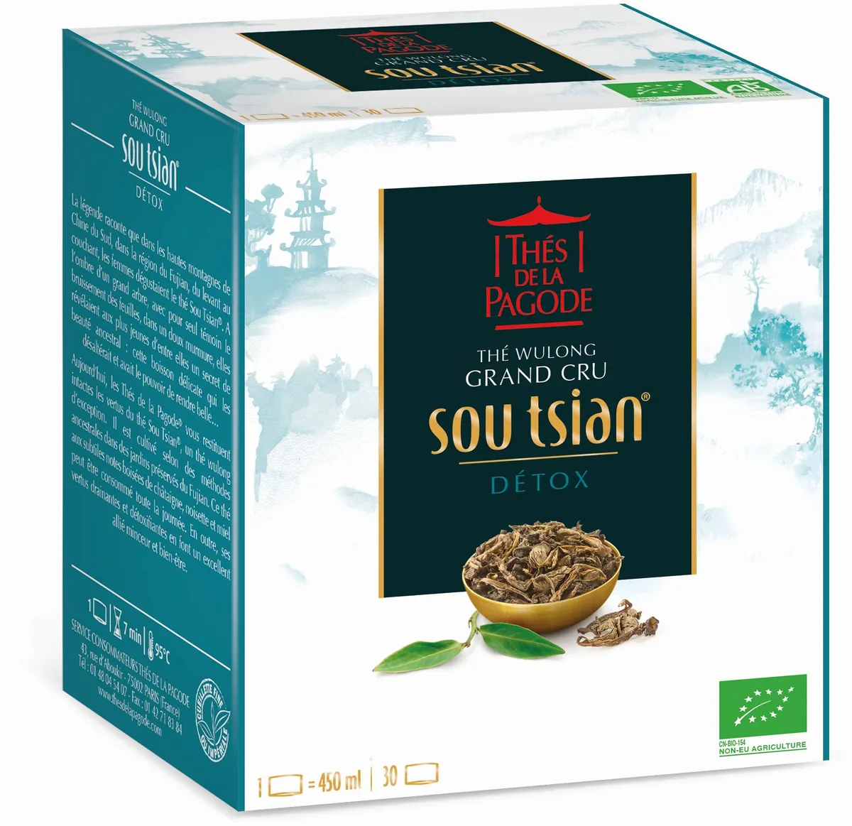 Thés De La Pagode Thé Wulong Bio Grand Cru Sou Tsian Détox 30 Sachets