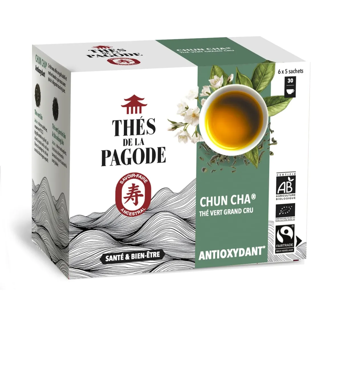 Thés De La Pagode Thé Vert Bio Grand Cru Chun Cha 30 Sachets