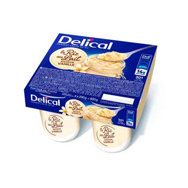 Delical Dessert Lacté HP-HC Riz au Lait Vanille 4x200g