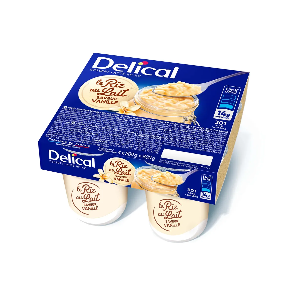 Delical Melkdessert HP-HC Vanilla Rijstpap 4x200g