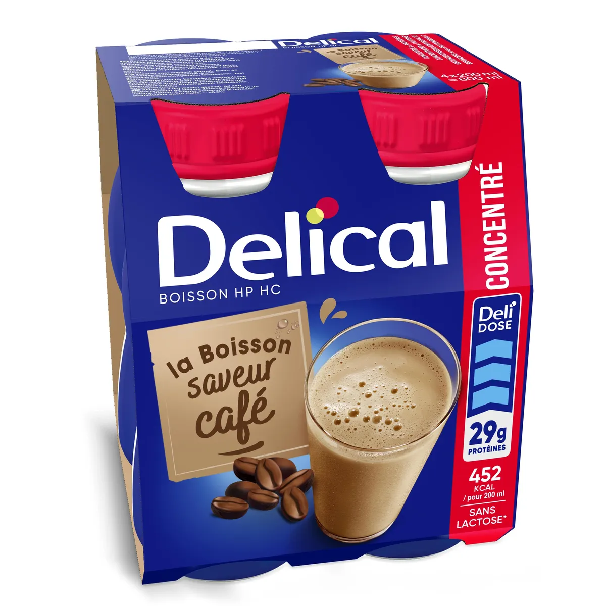 Delical Concentré Boisson HP-HC Café 4x200ml