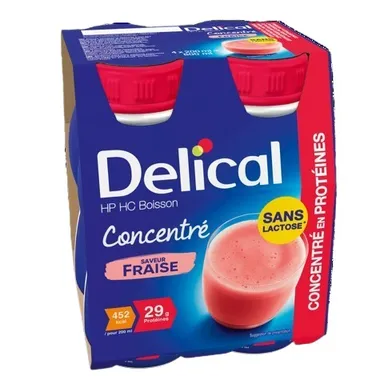 Delical Concentraat Drank HP-HC Aardbei 4x200ml