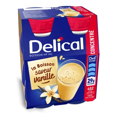 Delical Concentré Boisson HP-HC Vanille 4x200ml